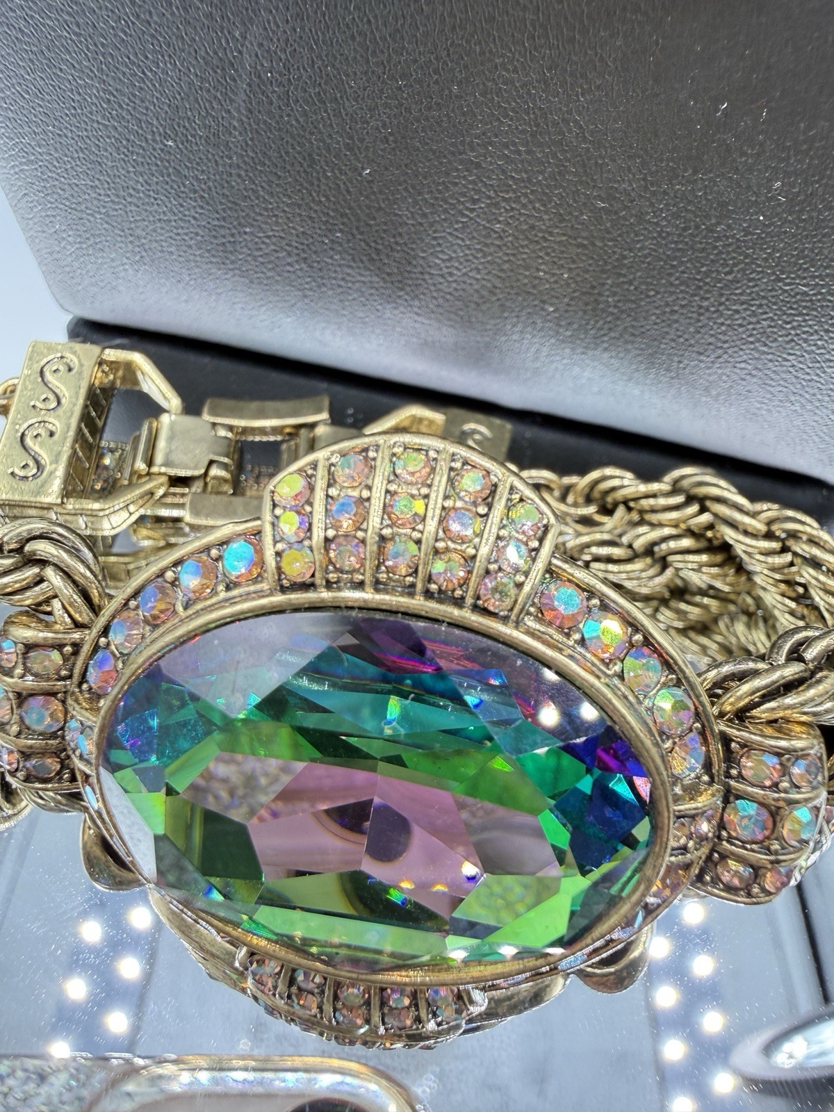 Heidi Daus Chain Of Events AURORA BOREALIS Necklace Bracelet Jewelry Set OF 2