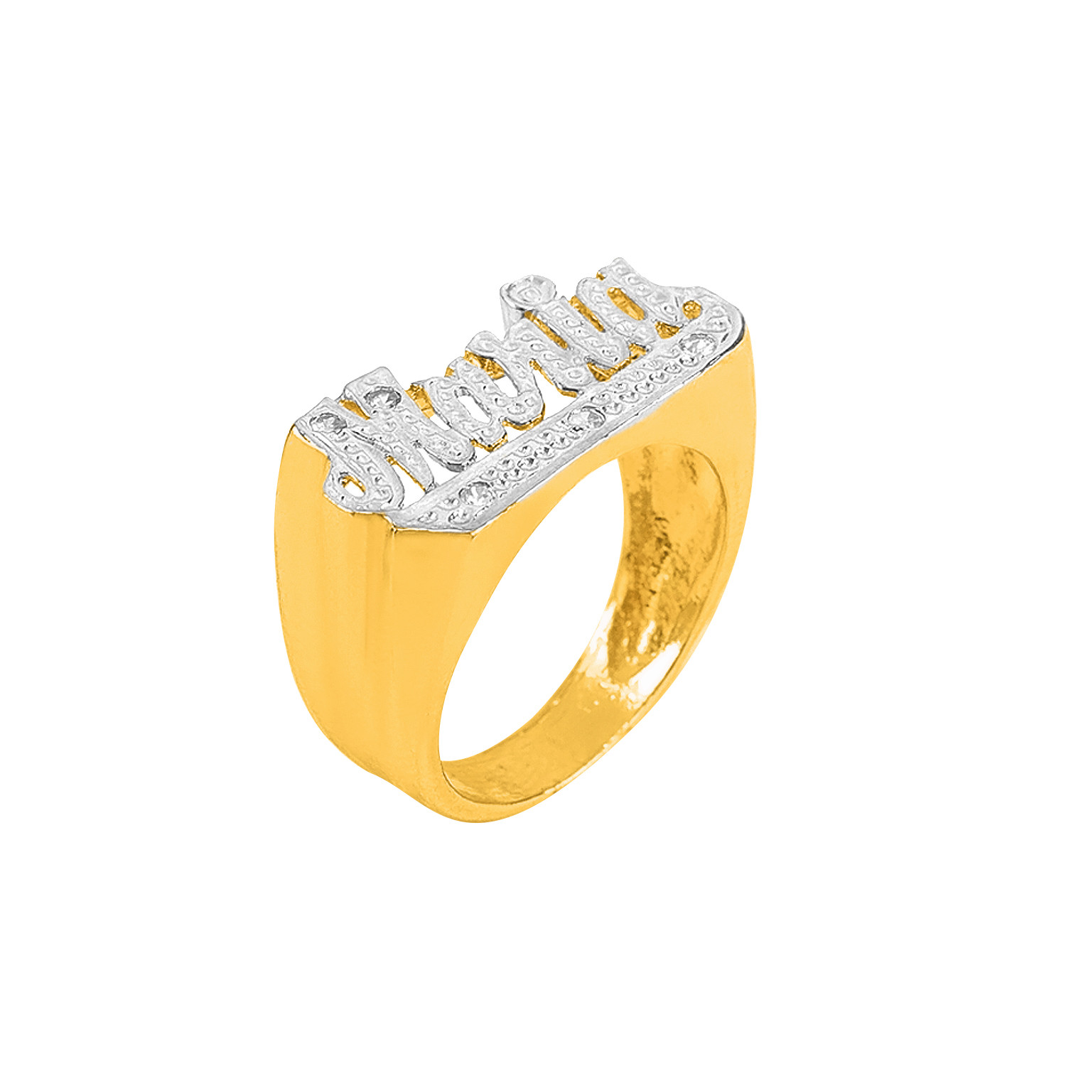 Personalized Sterling Silver AND Gold Plated Script Any Name Ring 3 Styles