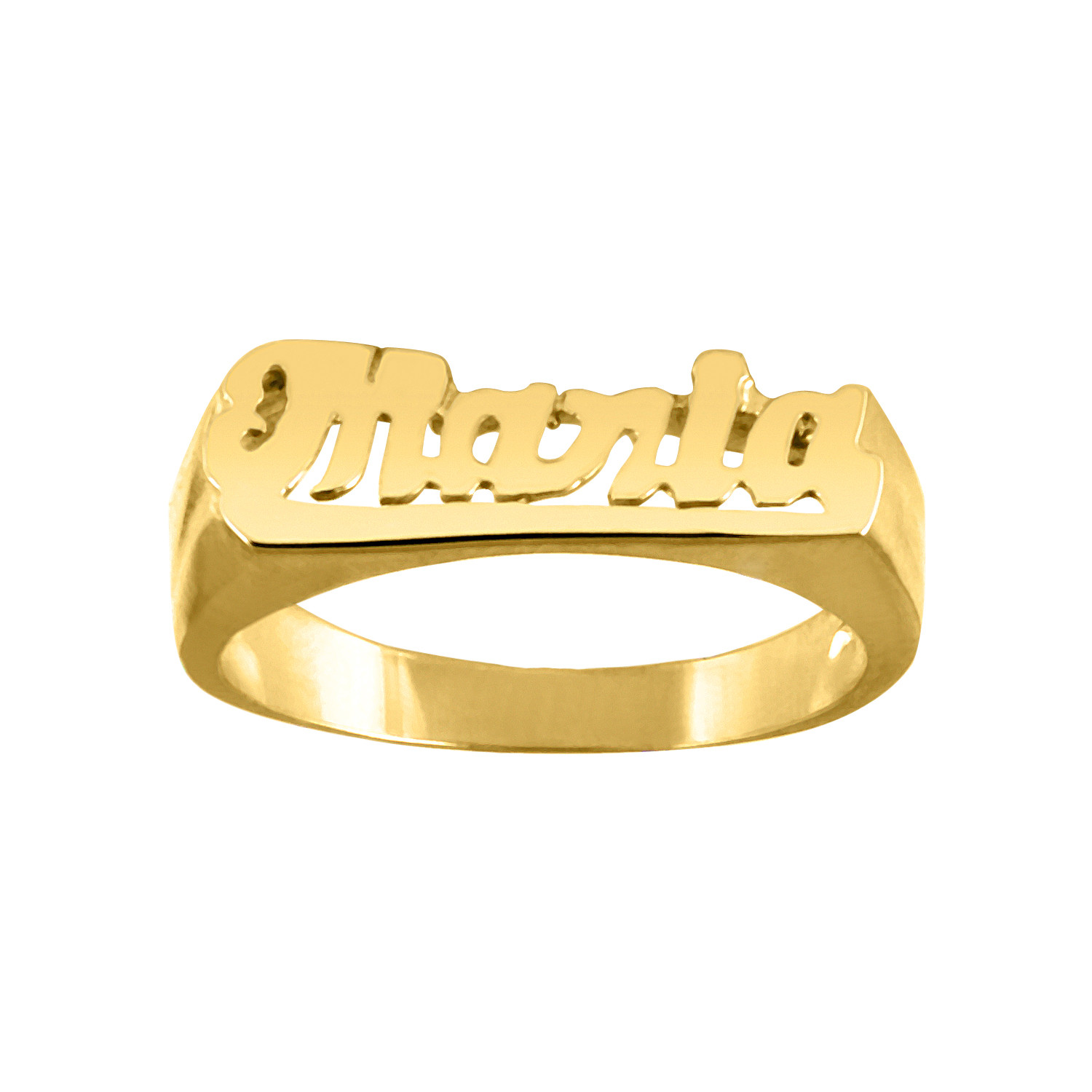 Personalized Sterling Silver AND Gold Plated Script Any Name Ring 3 Styles