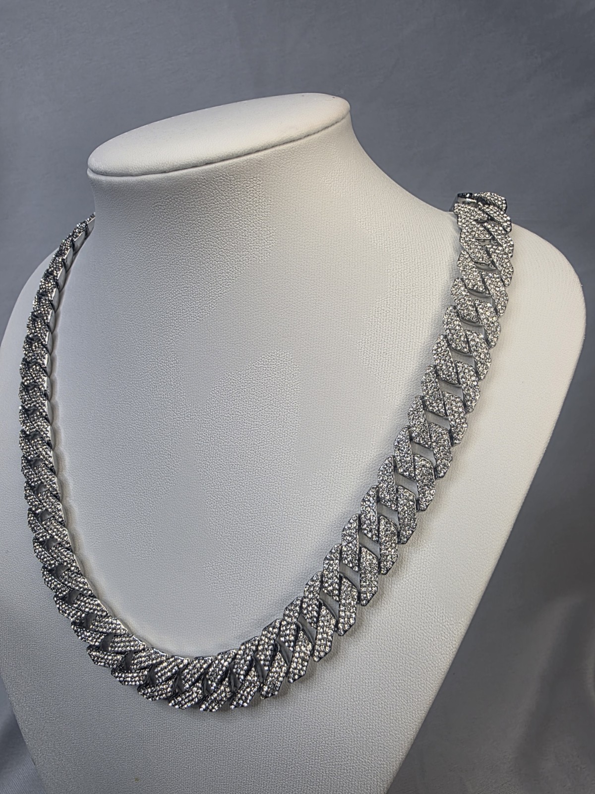 24” Iced Out Cuban Link Chain Heavy Solid Look Mens Hip Hop Necklace