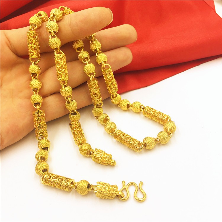 22K 23K 24K Thai Baht Yellow Gold necklace for men