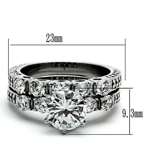 TK1450 – High polished (no plating) Stainless Steel Ring with AAA Grade CZ in