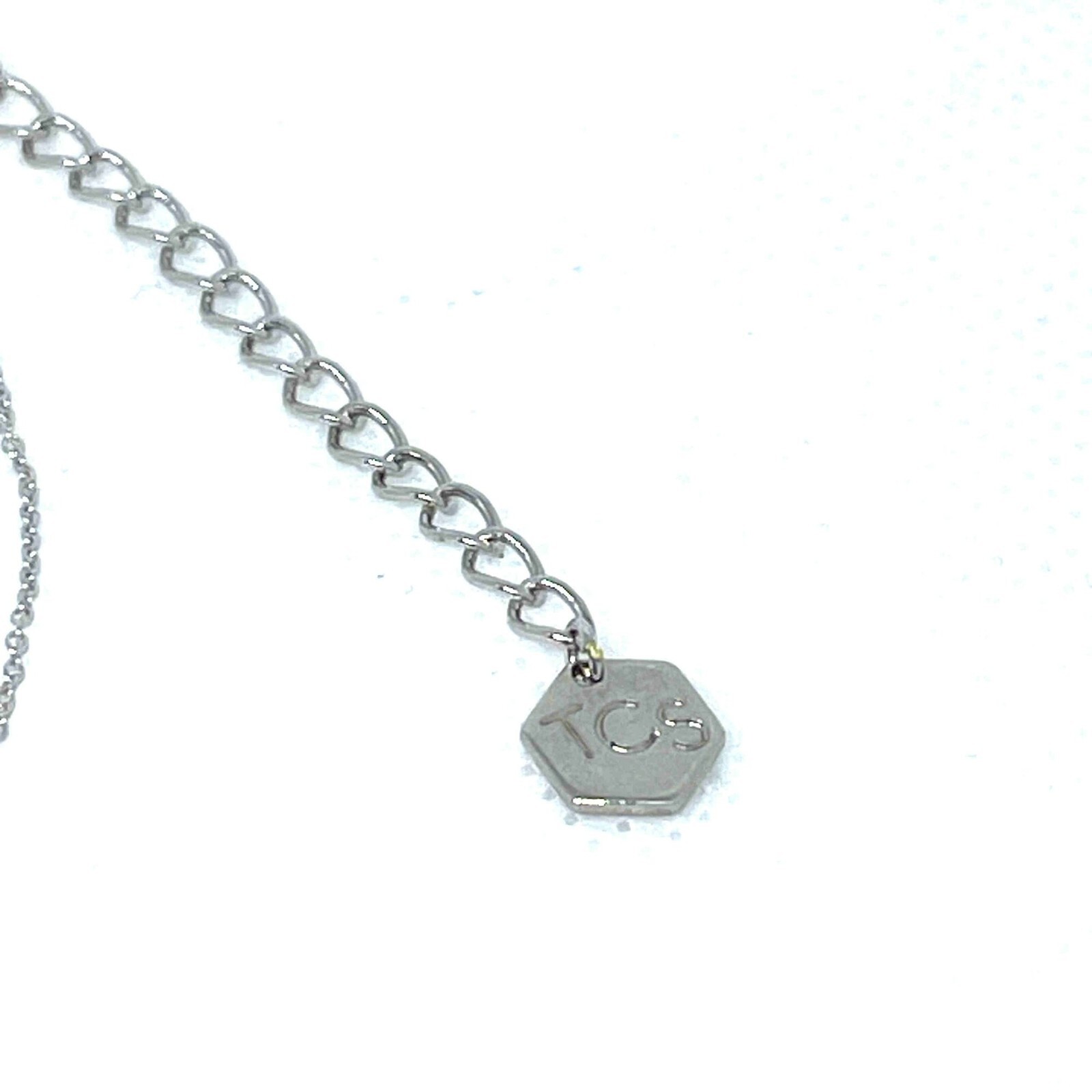 TCS Initial A Pendant Chain Necklace Silver Tone College Casual Everyday Gift