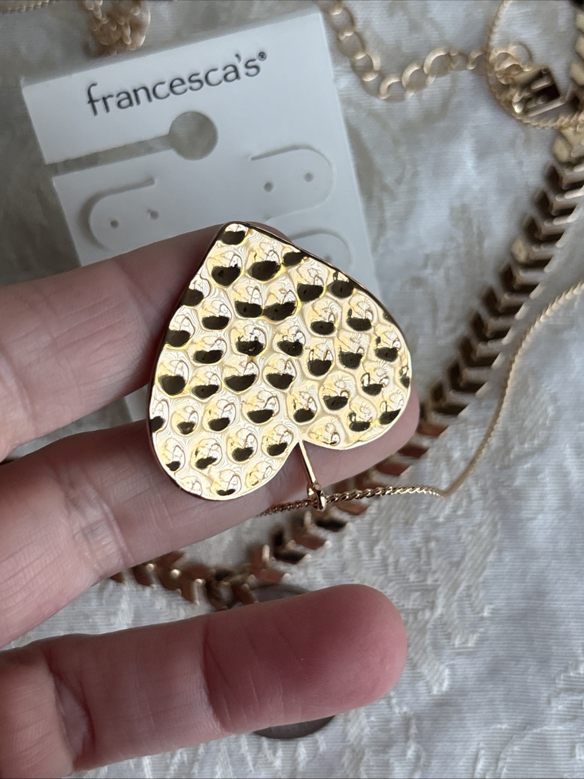 Park Lane Fairytale Double Tier Necklace 16” & 22” Gold Tone Heart & Francesca