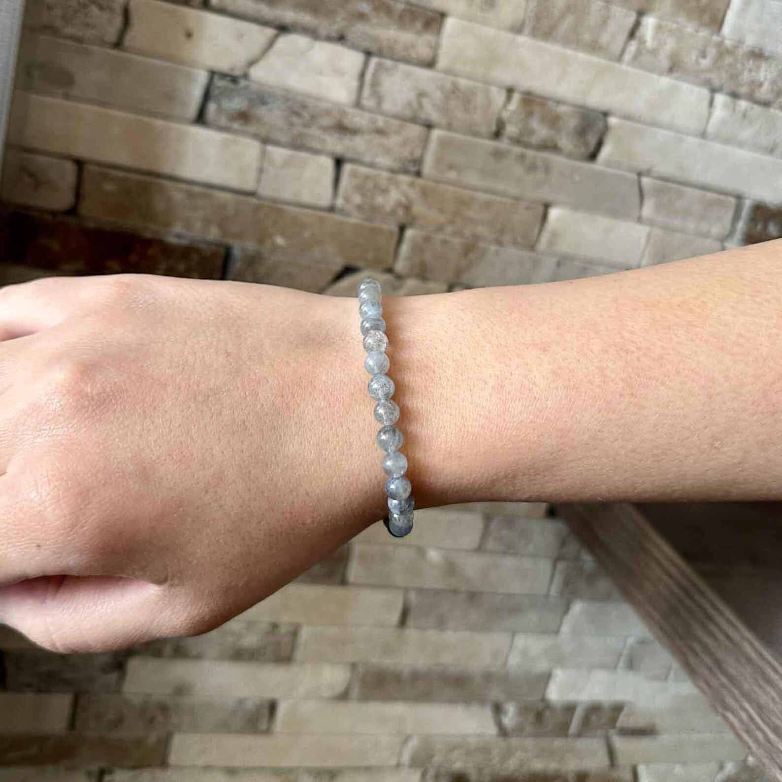 Natural Labradorite 8MM Beads Healing Reiki Gemstone Handmade Stretch Bracelet