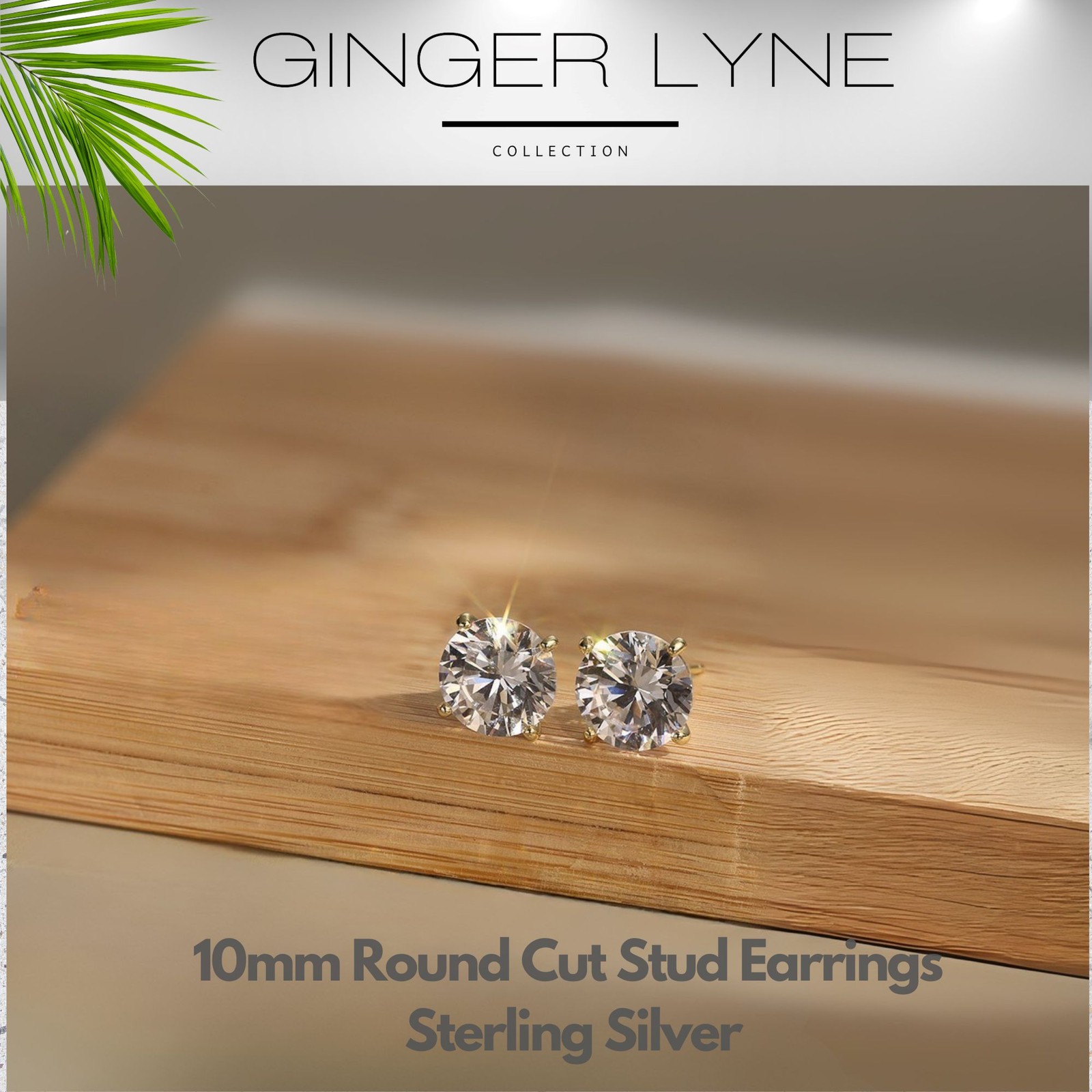 Solitaire Stud Earrings for Women 8 Ctw Sterling Silver Studs for her Ginger …