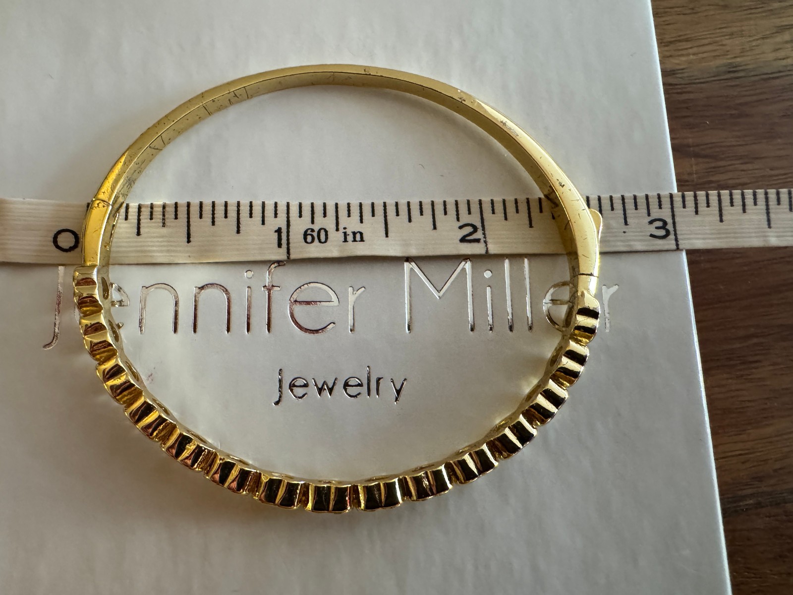 Jennifer Miller Yellow Gold Heart Bangle Bracelet
