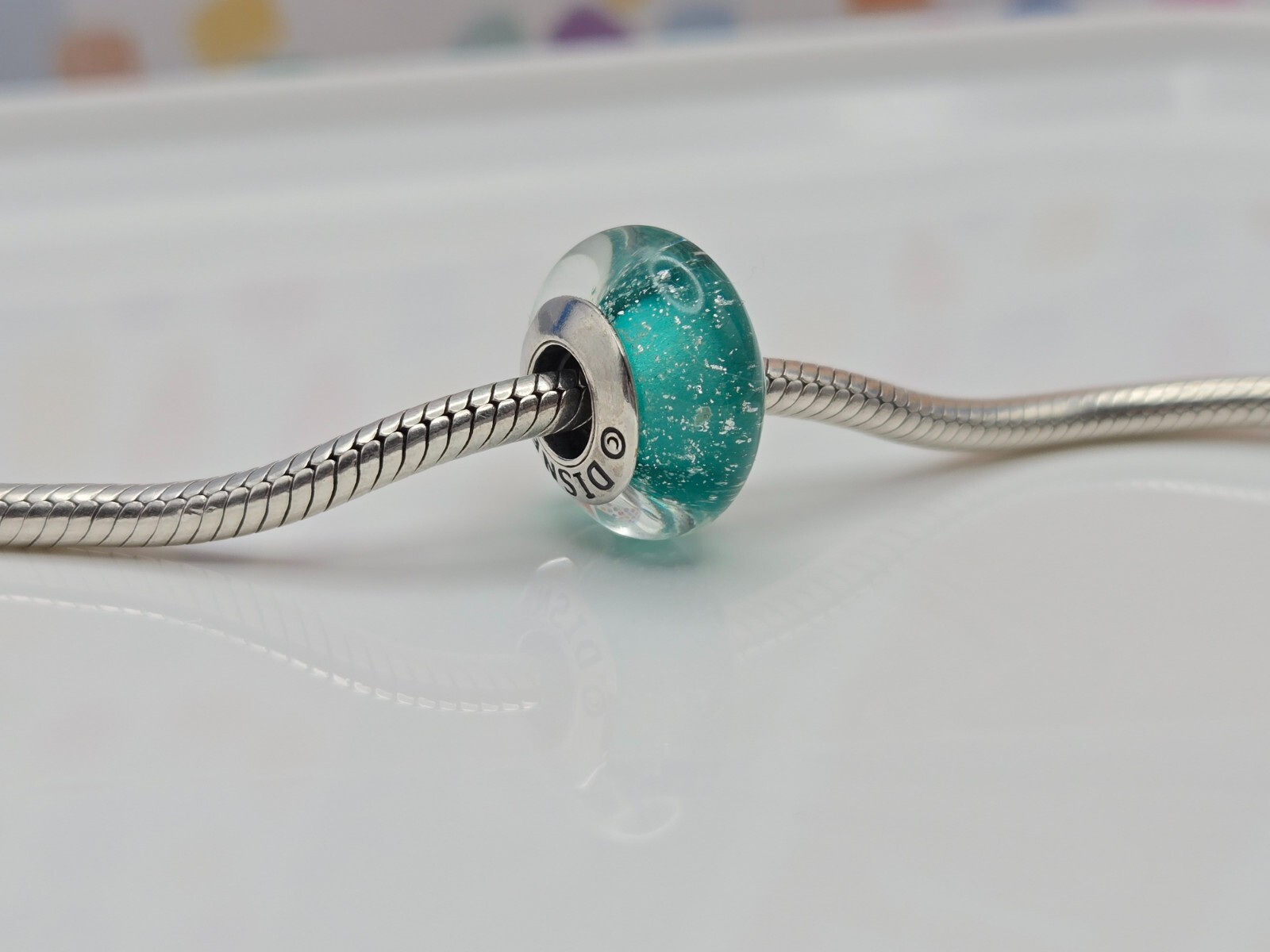 Authentic Pandora Disney Ariel’s Silver Signature Color Murano glass Charm