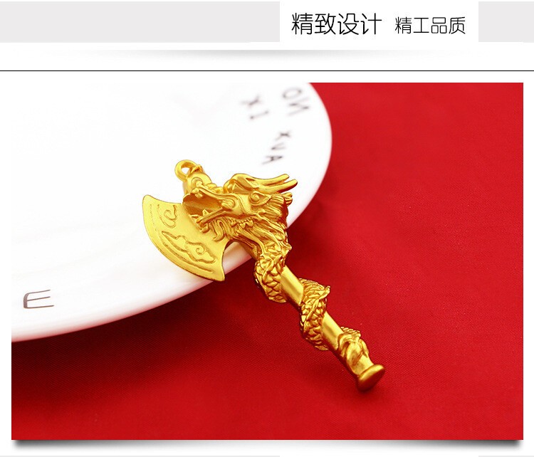 Axe Dragon 22K 24K Thai Baht Yellow Gold GP Filled Necklace 30g