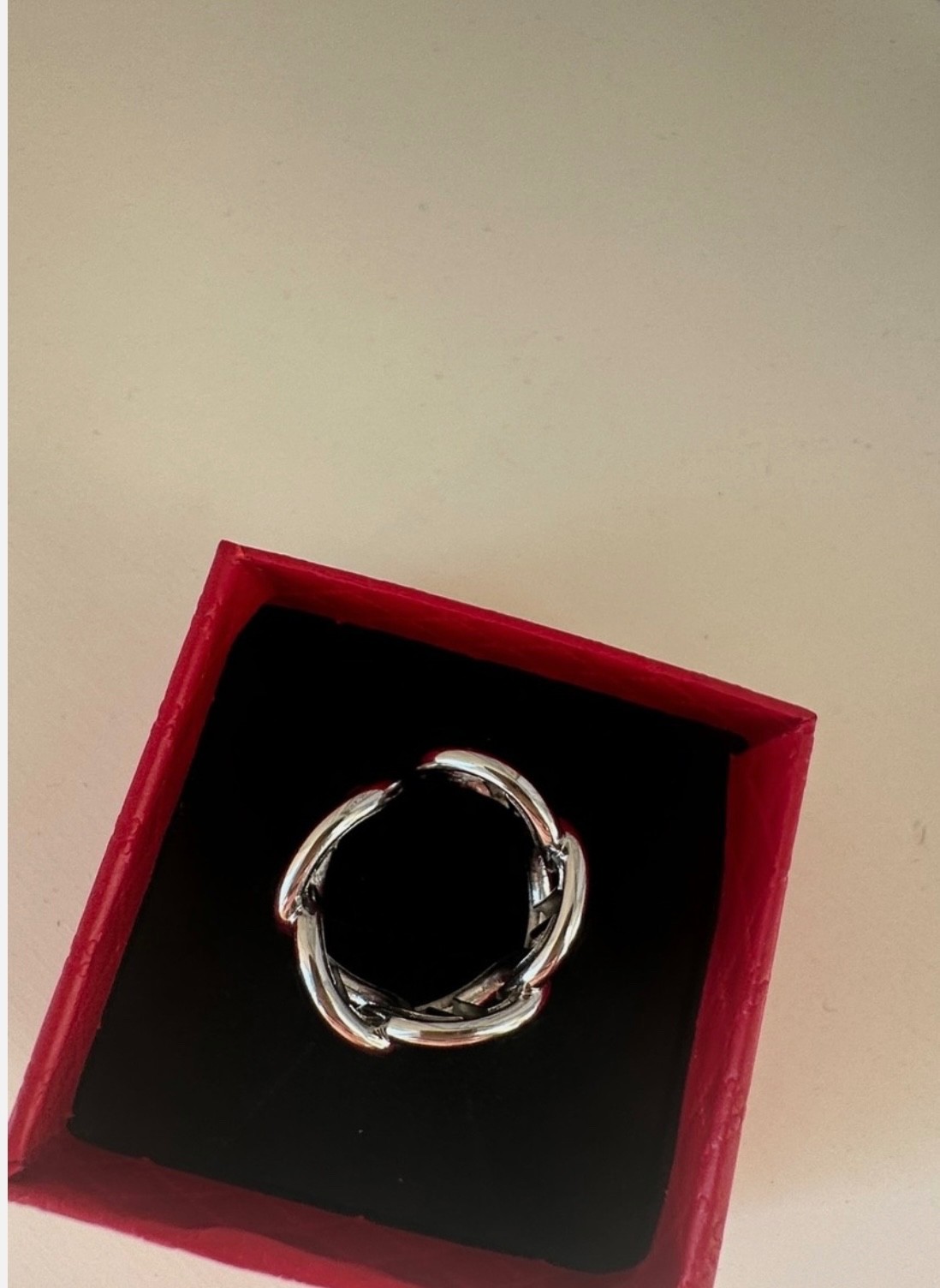 Chunky mariner links silver ring