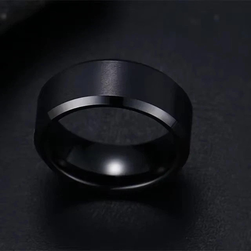 Titanium Stainless Steel 8Mm Brushed Finish Men Women Wedding Band Comfort Ring