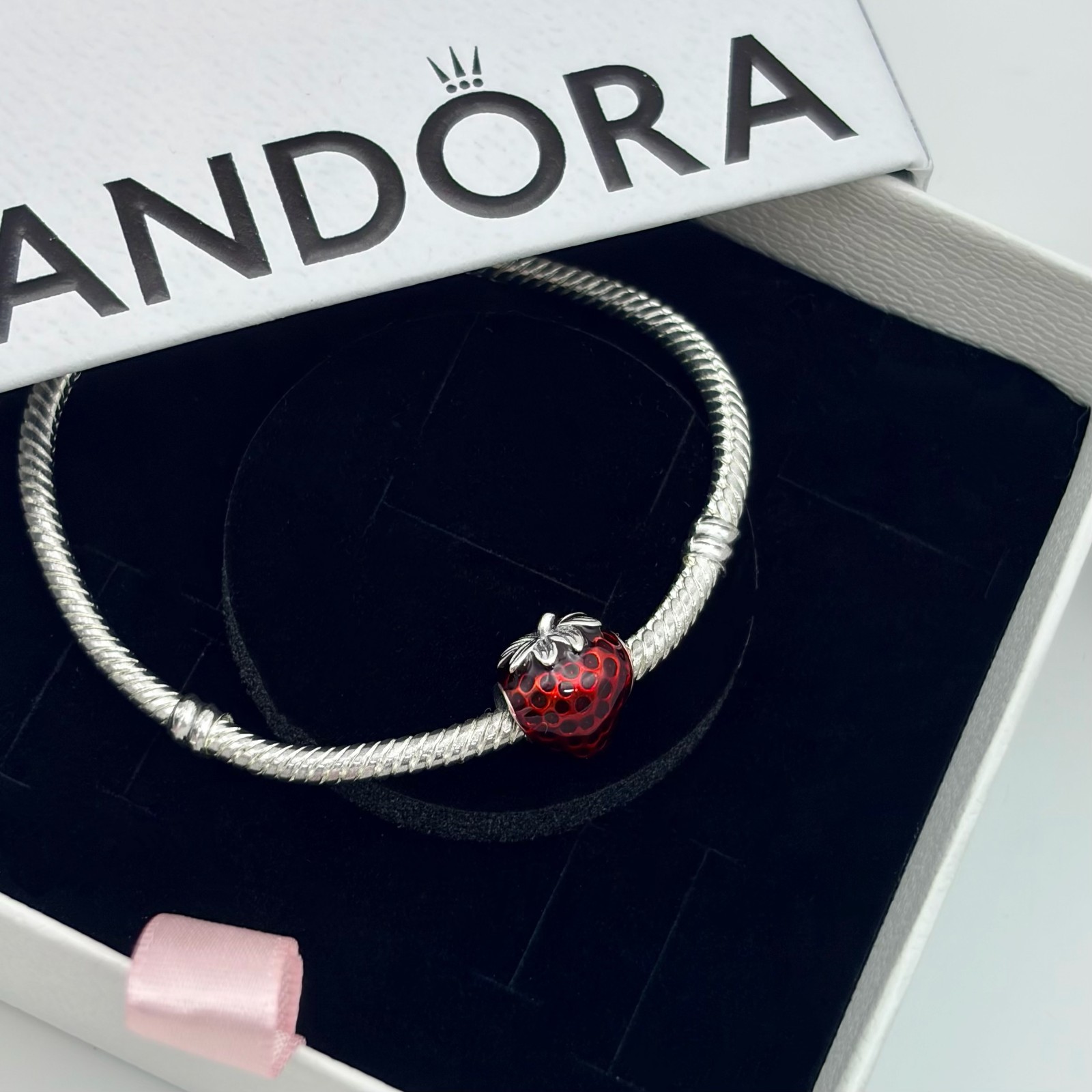 100% NEW #791681C01 PANDORA Strawberry Charm WITH BOX