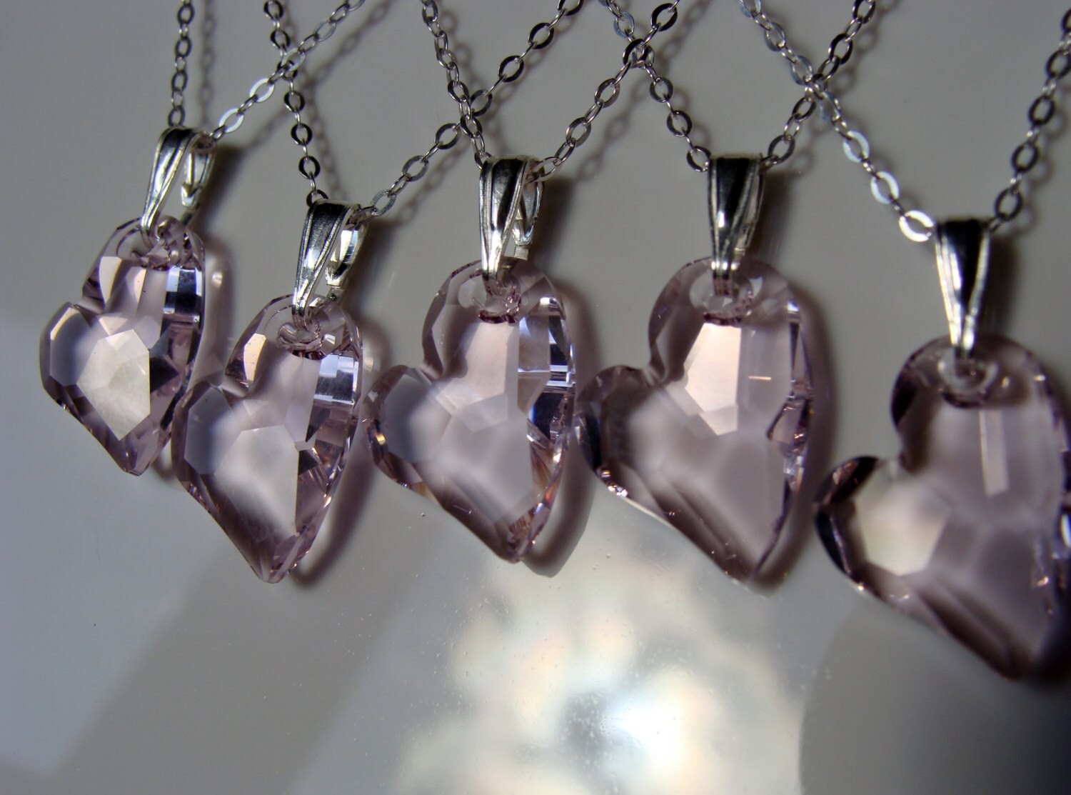 Pink Heart Pendant · Swarovski Crystal · 925 Sterling Silver · Devoted To You