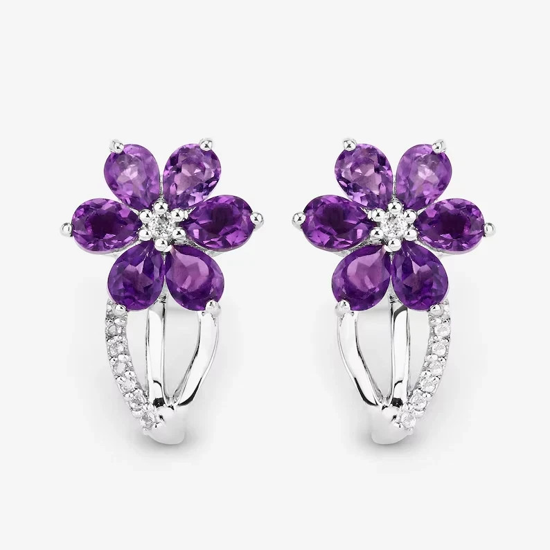 2.00ct Pear Cut Simulated Amethyst Pretty Stud Earrings 14k Yellow Gold Plated