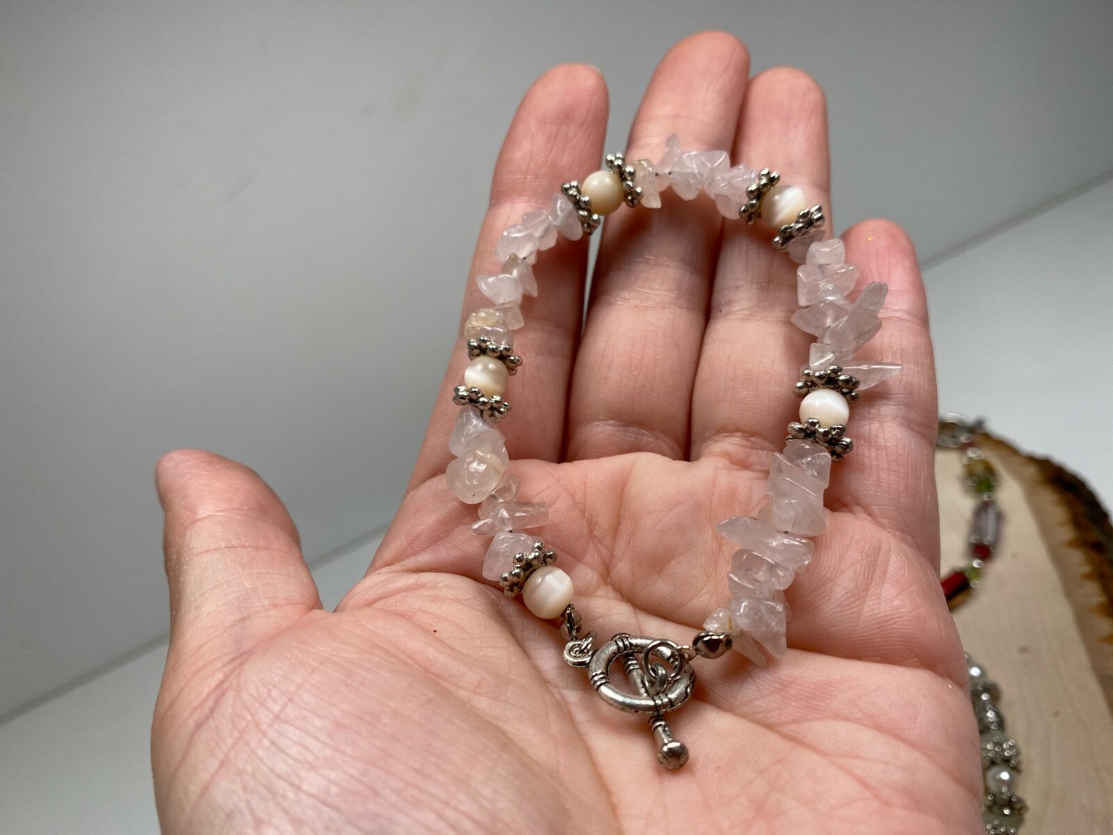 Colorful Bracelets Wholesale Lot of 12 RAINBOW Pink Beaded Toggle Bracelet