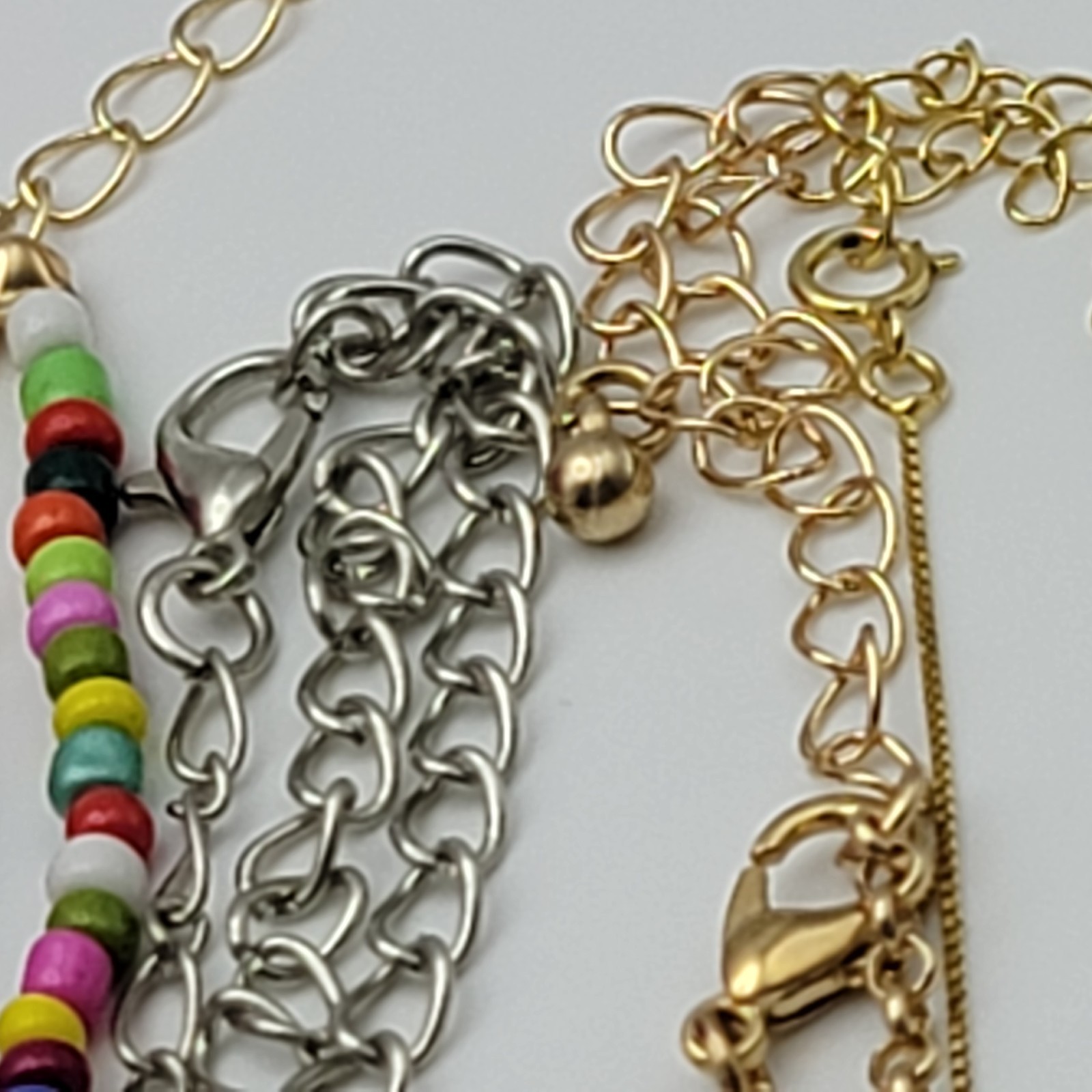 Multicolor Mixed Materials Minimalist Dainty Necklace 11-PIece Lot