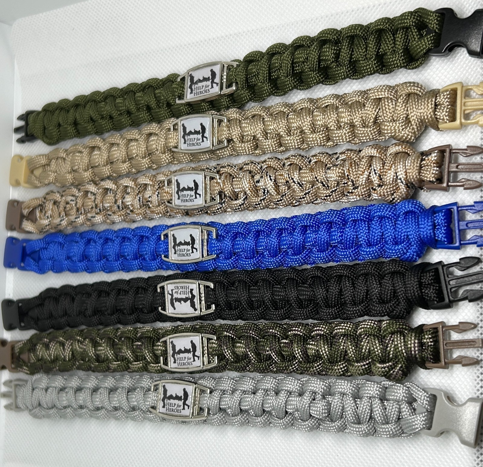 NEW COLOURS ADDED: Help For Heroes/Stretcher Bracelet (4 Sizes/7 Colours)
