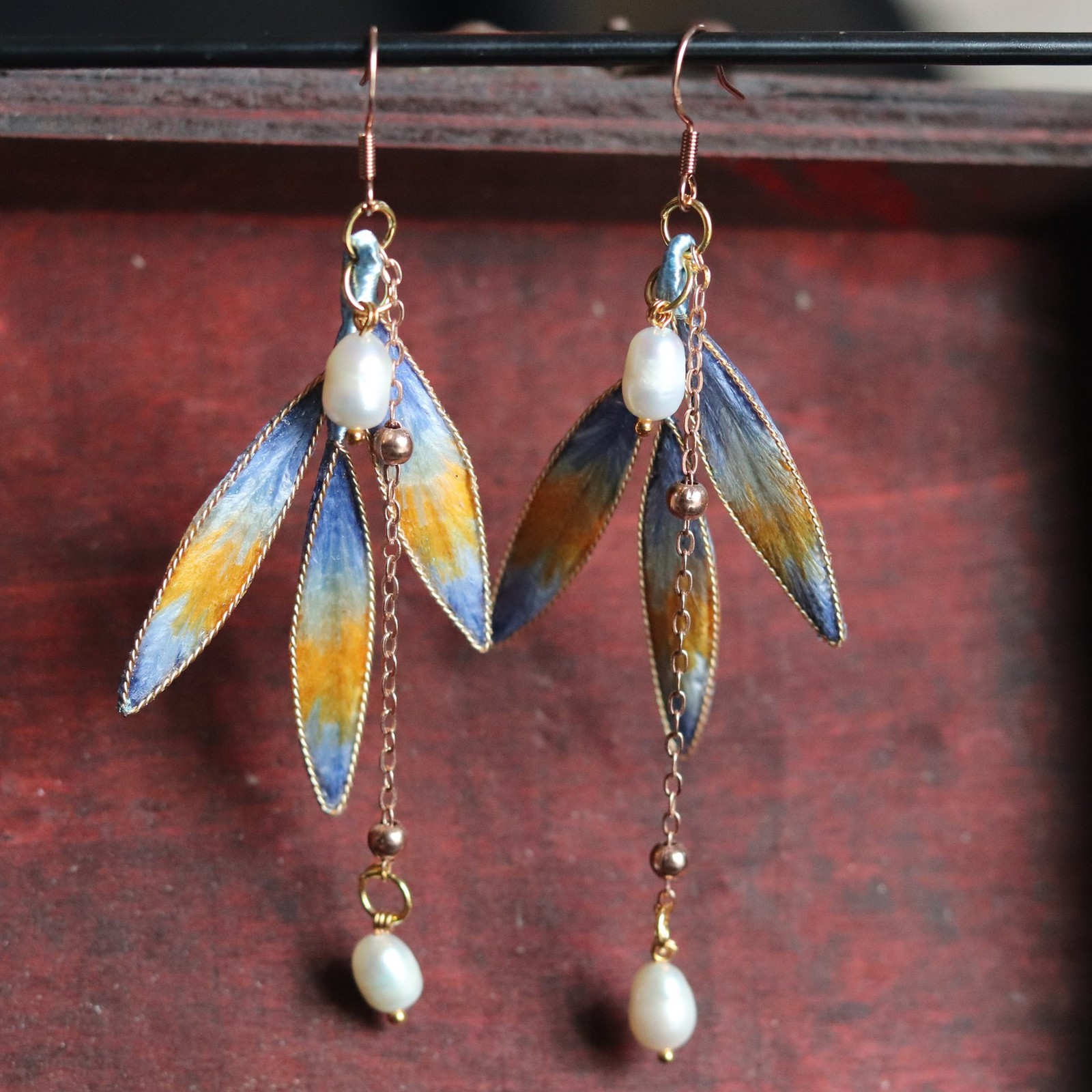 Chinese Style Velvet Flower Earrings Hanfu Qipao Ear Clips Women