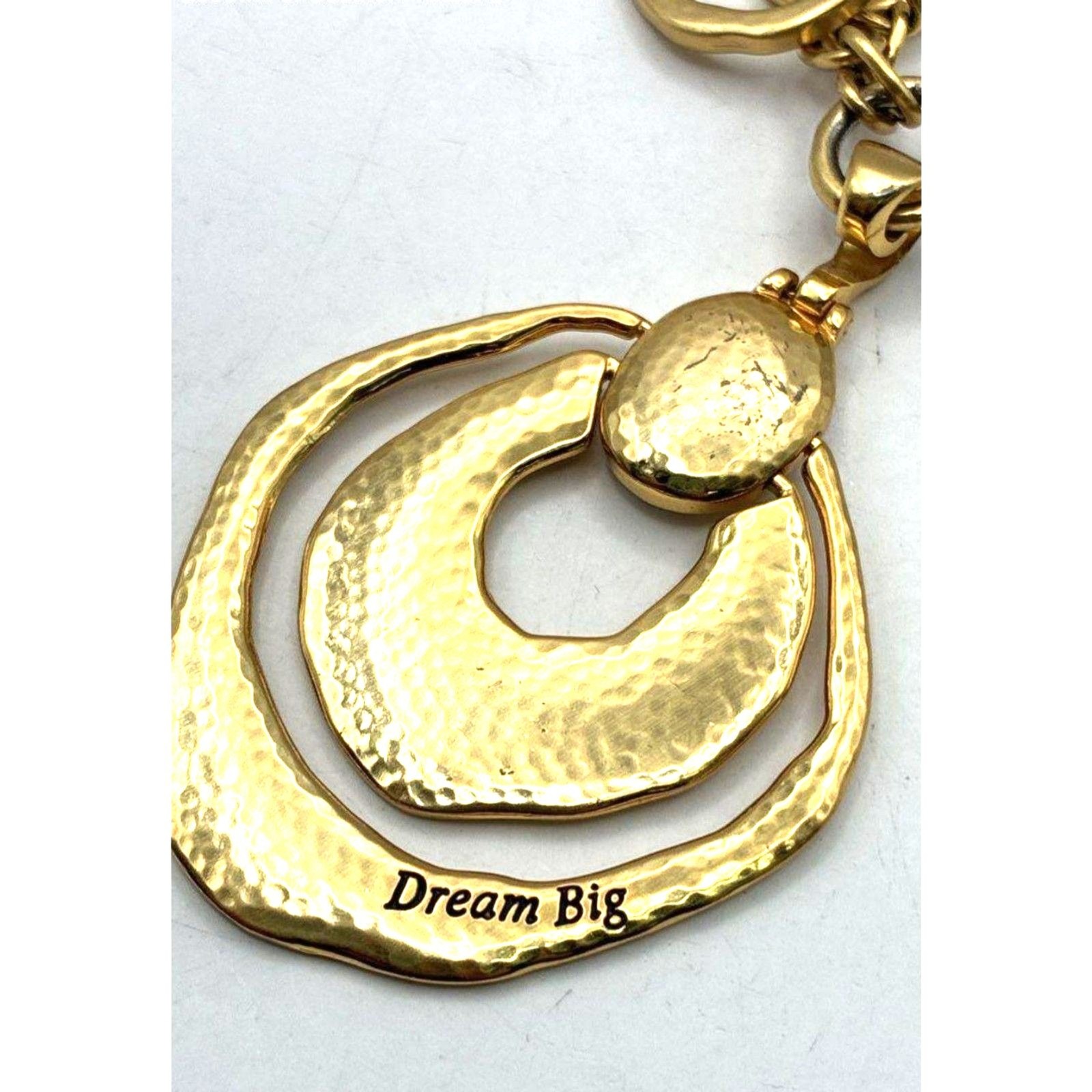 Vintage Brighton Rhinestone Circle Pendant Toggle Necklace