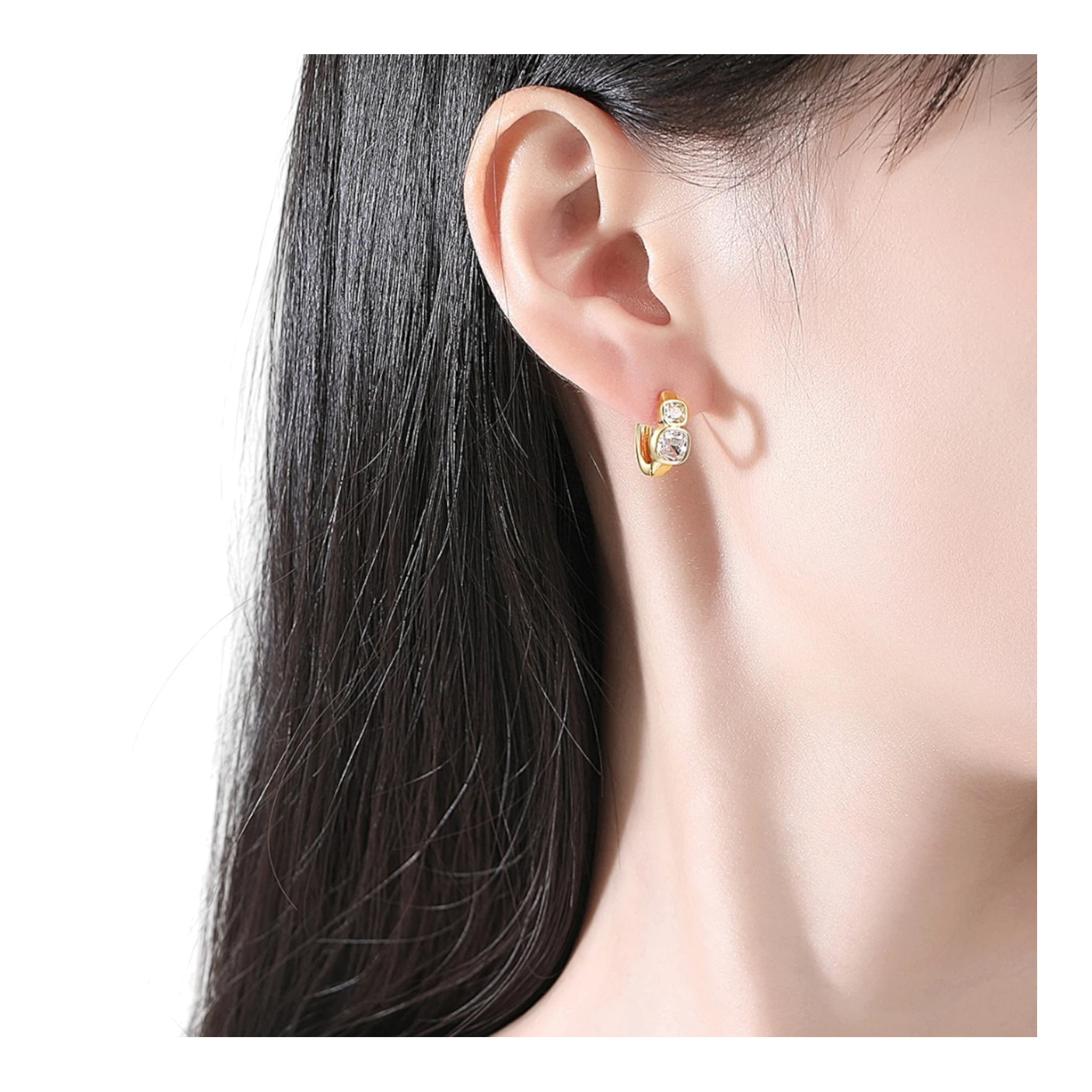 Hoop Earrings With Cubic Zirconia Fashion Jewelry Unisex, Women Gold Plated Gyft