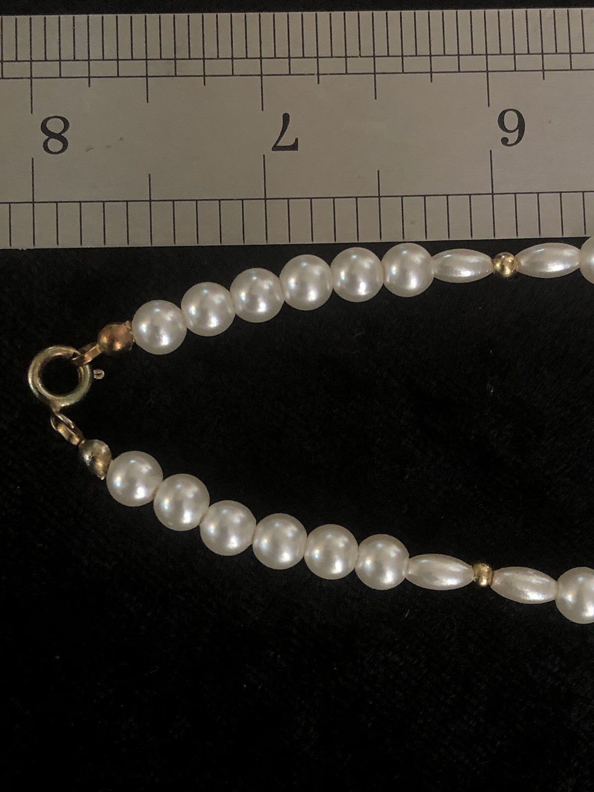 A Good Quality Faux Pearl Choker Collar 16” Necklace GP Spacers