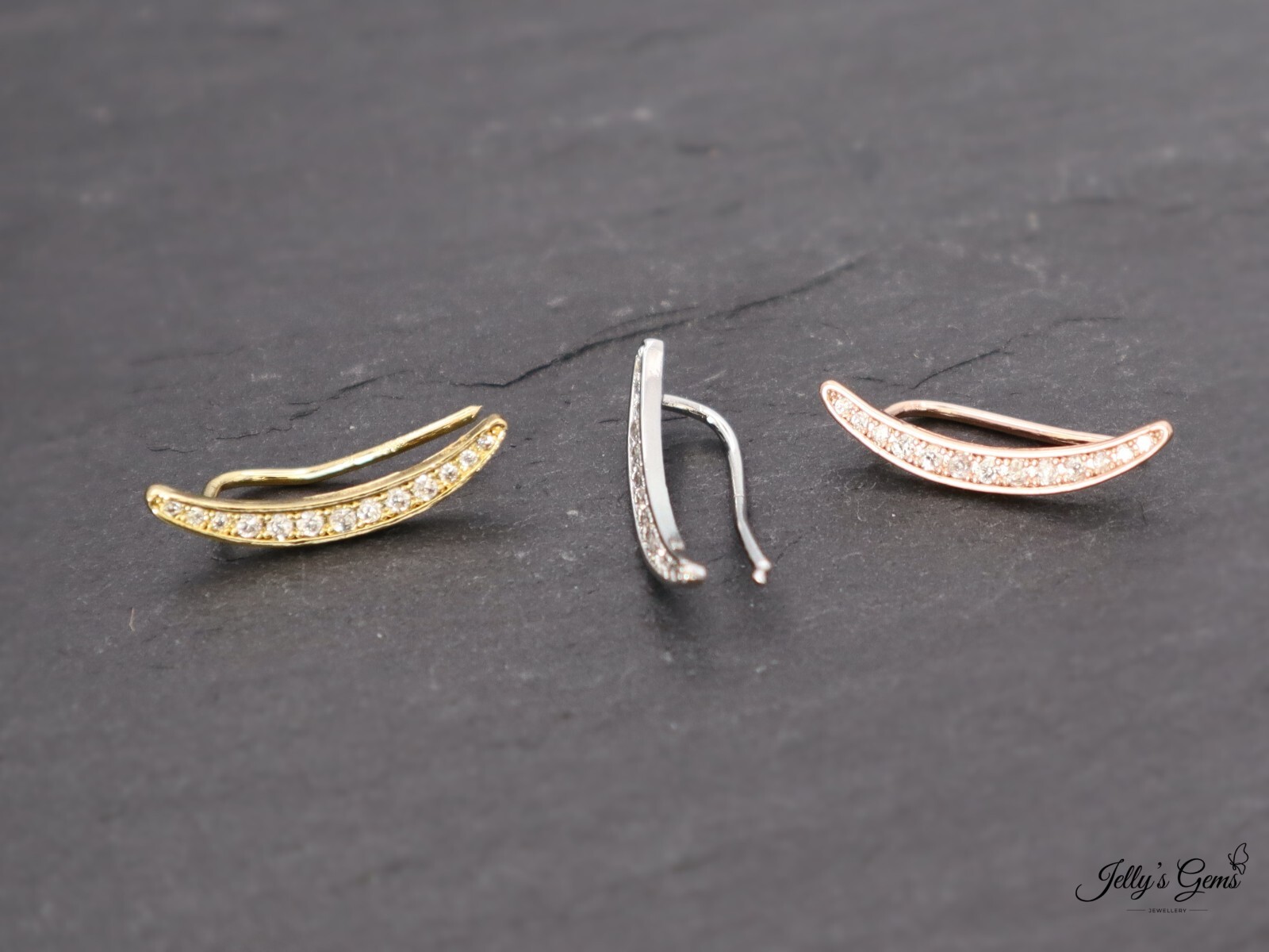 Curved Crawler Gold Silver Cartilage Helix Lobe Tragus Conch Earring Gift Her UK