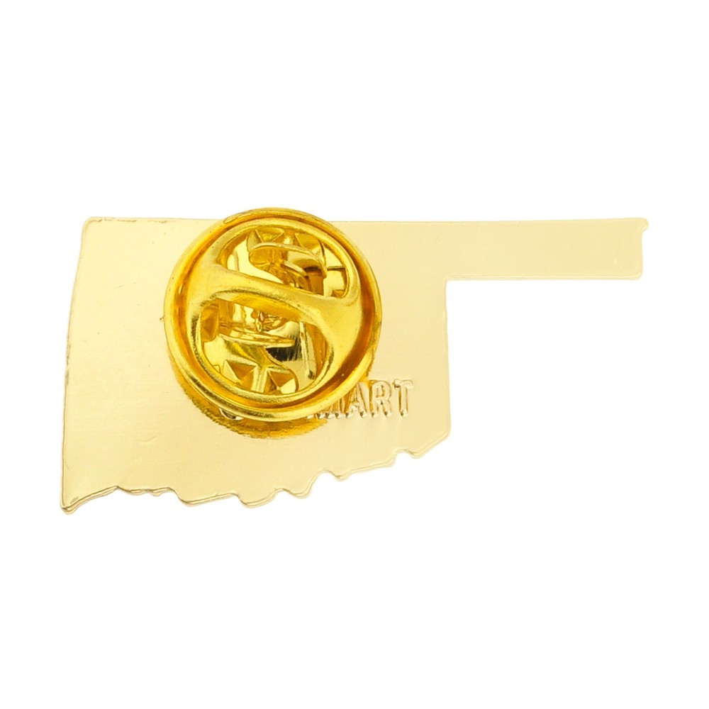 PinMart’s State Shape of Oklahoma and Oklahoma Flag Lapel PinPin