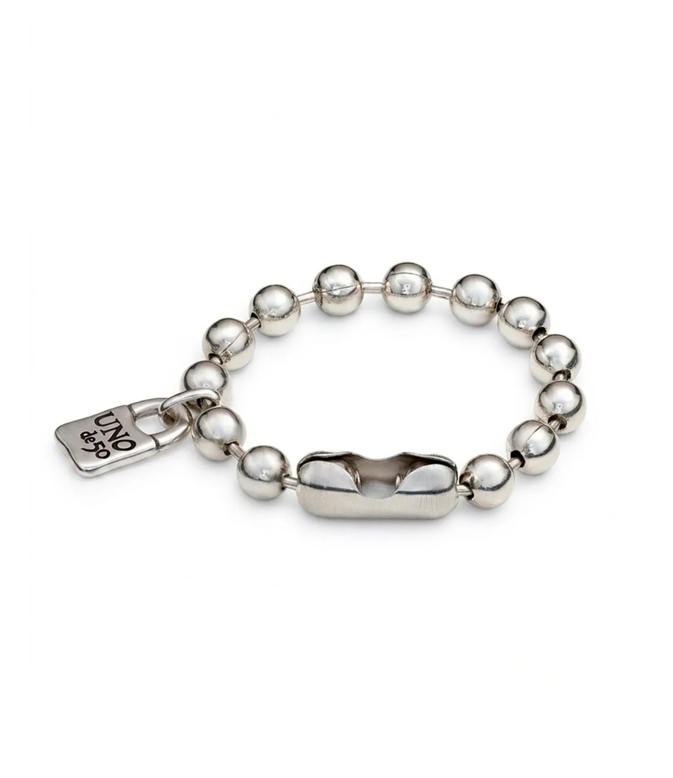 NEW Uno de 50 SNOWFLAKE Bracelet Sterling Silver Plated Beads Size Medium