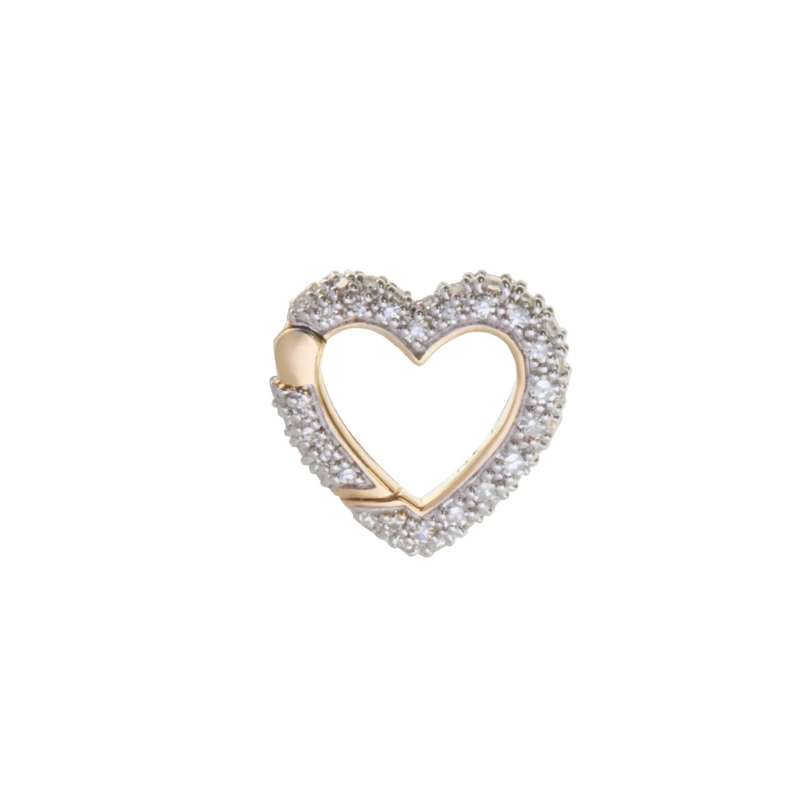 Heart Shape Charm Lock Pendant With CZ Brass Metal Fashion Jewelry for gift