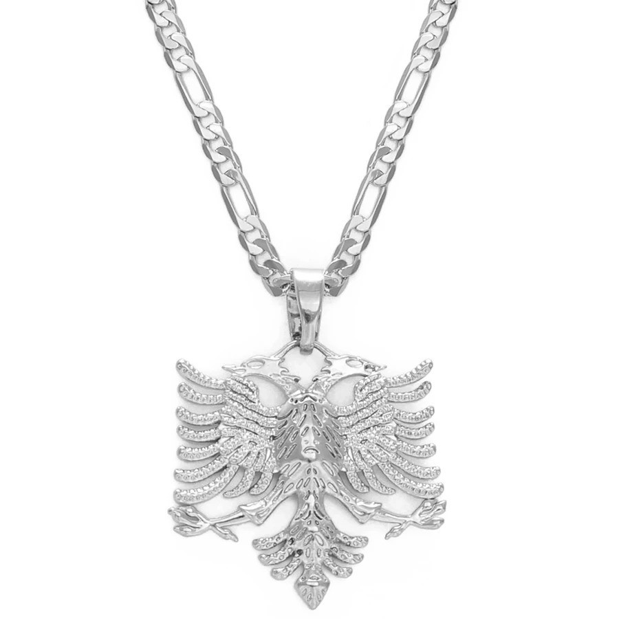 Eagle Pendant Necklace Albanian Jewelry Ethnic Kosovo Silver/gold Color