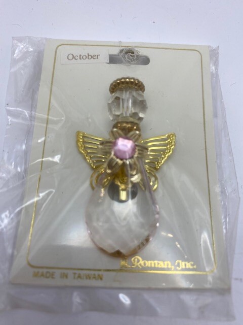 Roman Inc October Angel Pin Pink Stone Pre Owned