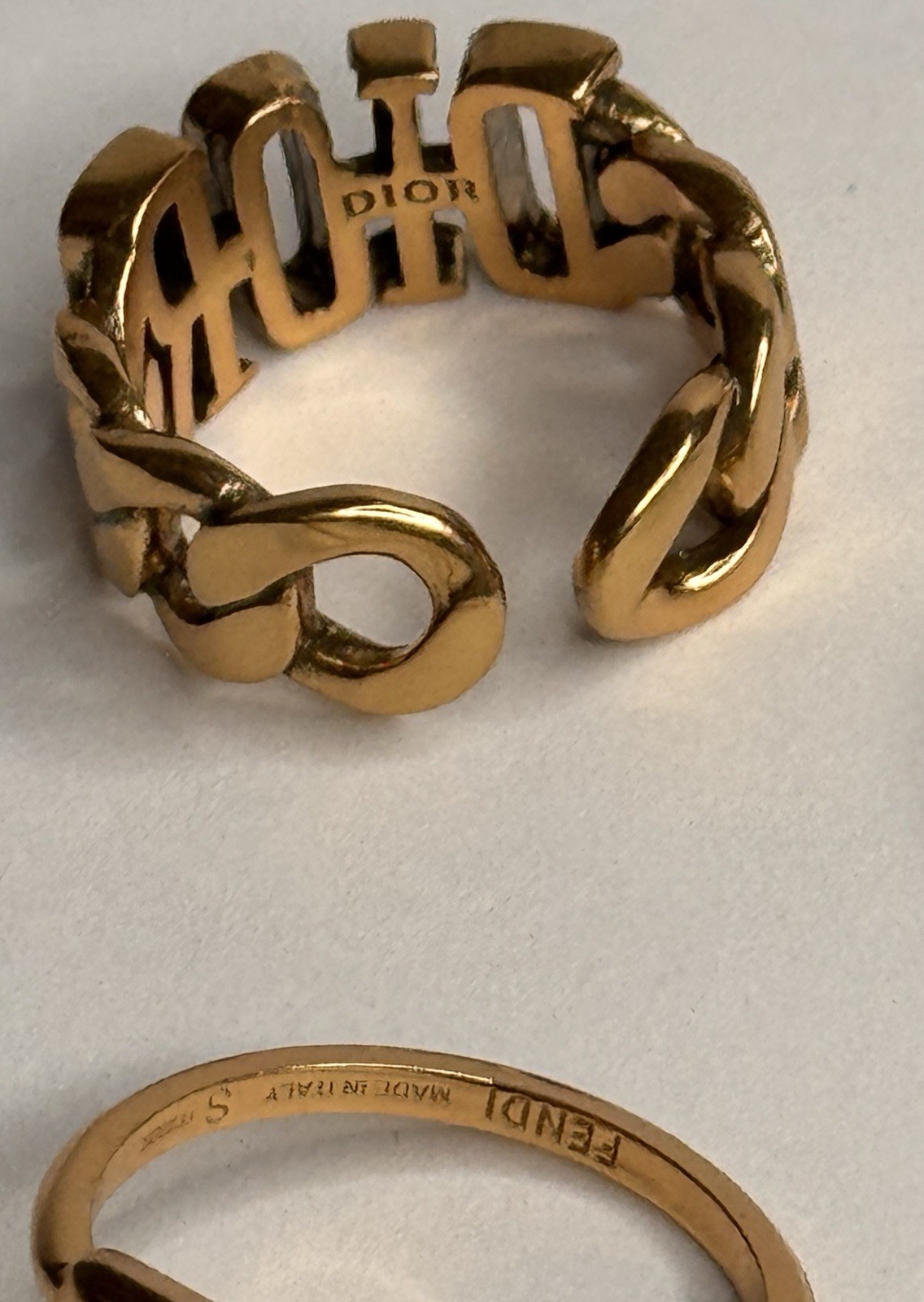 Christian Dior Rings and Fendi Gold Tone And Silver Size 6 USA