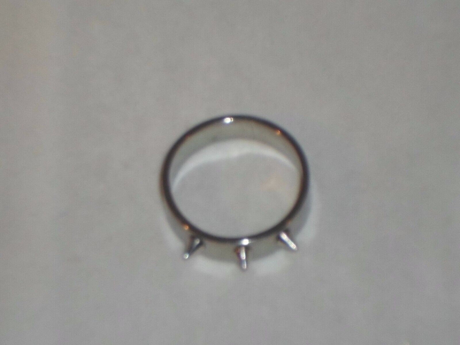Silver Spike Ring Stainless Steel Harley Biker Goth Steam Punk SZ 7.5 J4