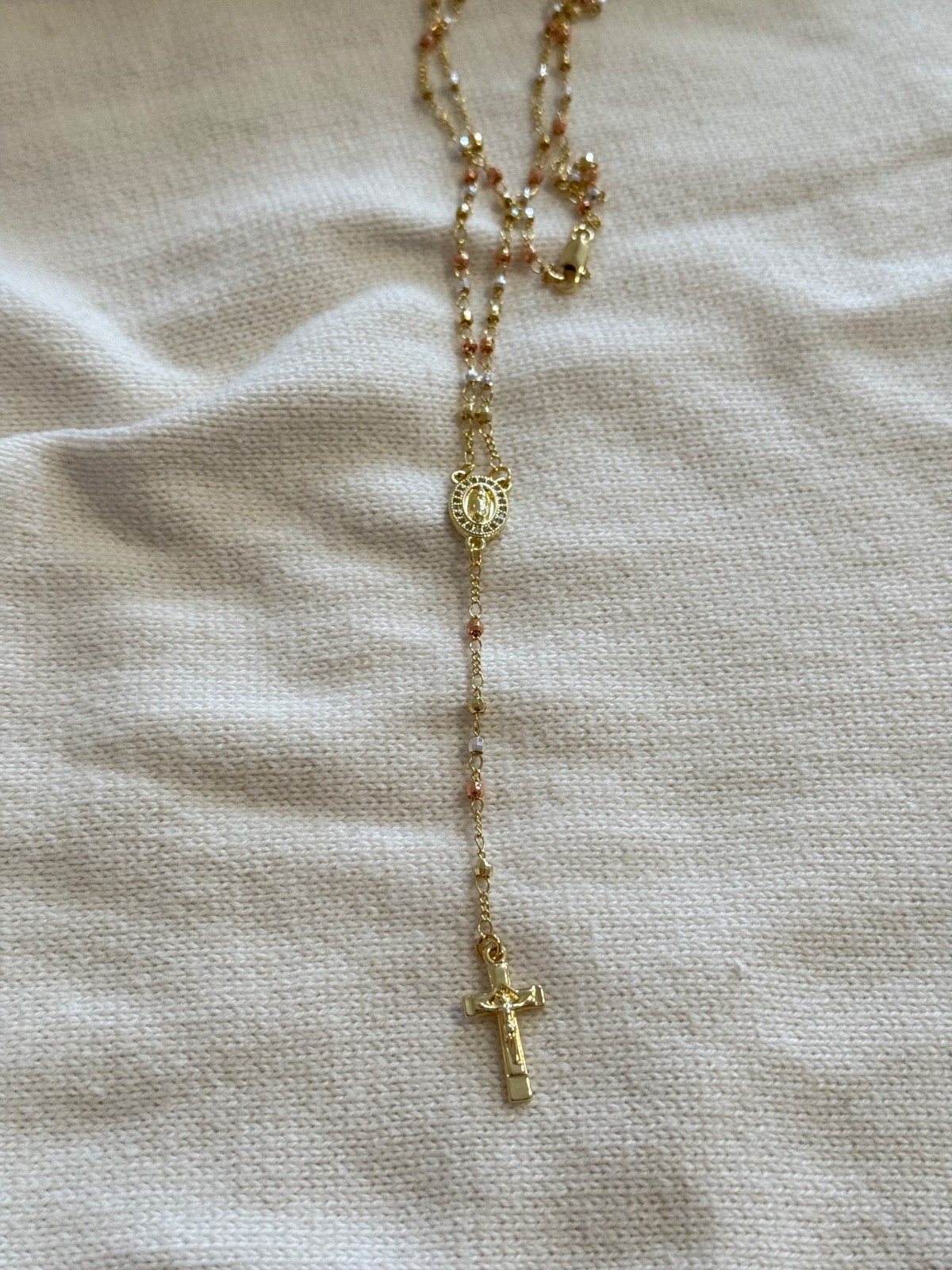 18” Rosary in 3tones with Virgen de Guadalupe