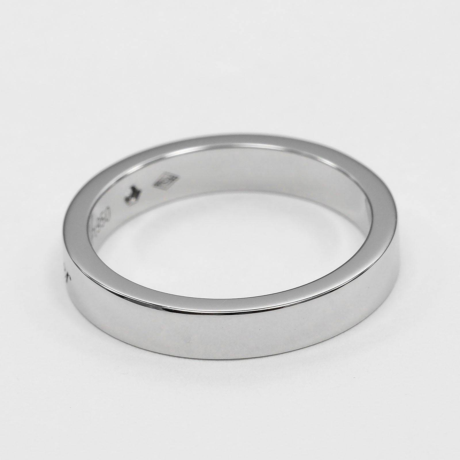 CARTIER C de Cartier engraved Ring Pt950Platinum/diamond #4.5(US Size) 4.8…