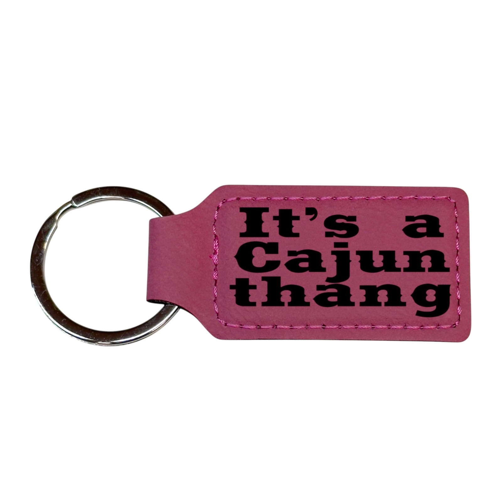 Keychain – Rectangle – Its a Cajun thang – Leather