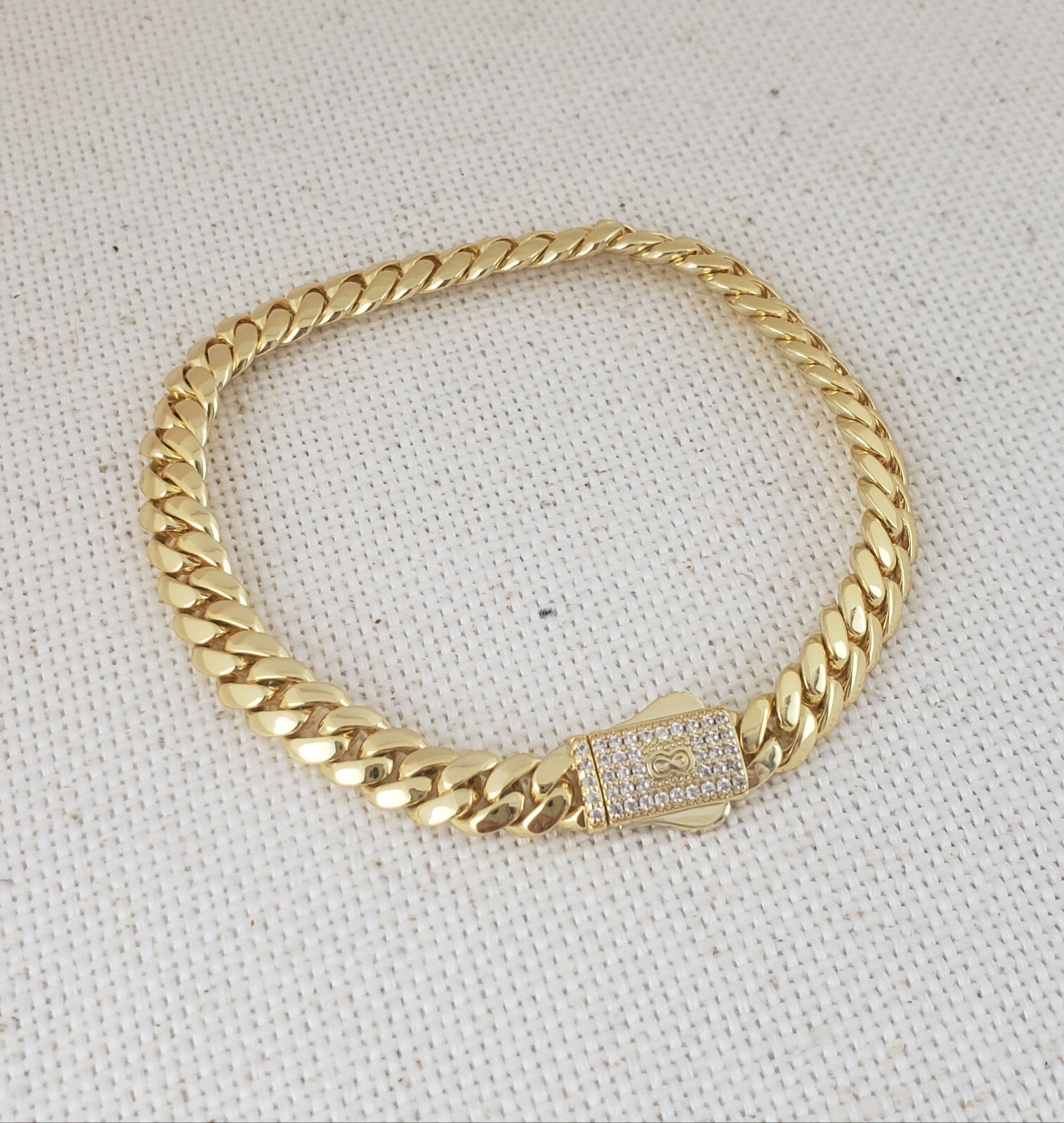 Men Women 14K Gold Plated Cuban Curb Link Bracelet