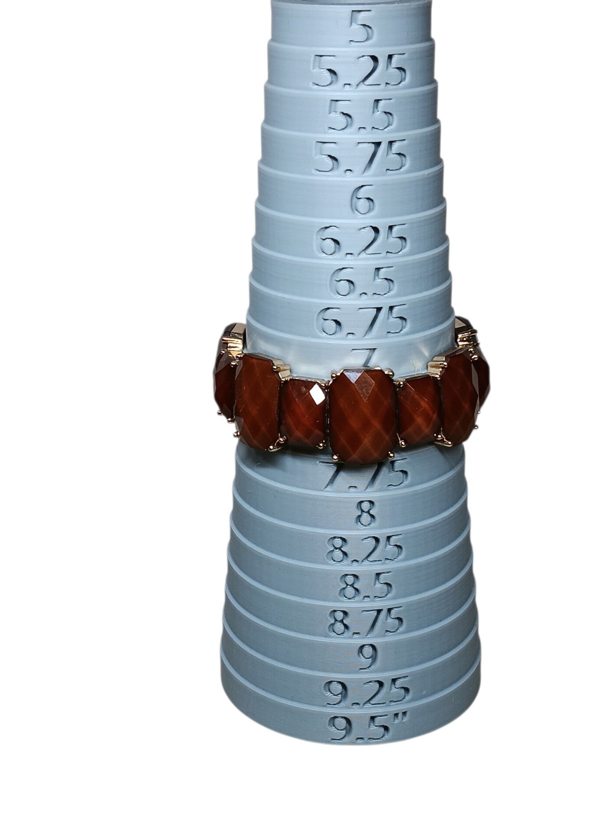 Stretch Bracelet Faceted Acrylic Cognac Brown Fall Autumn