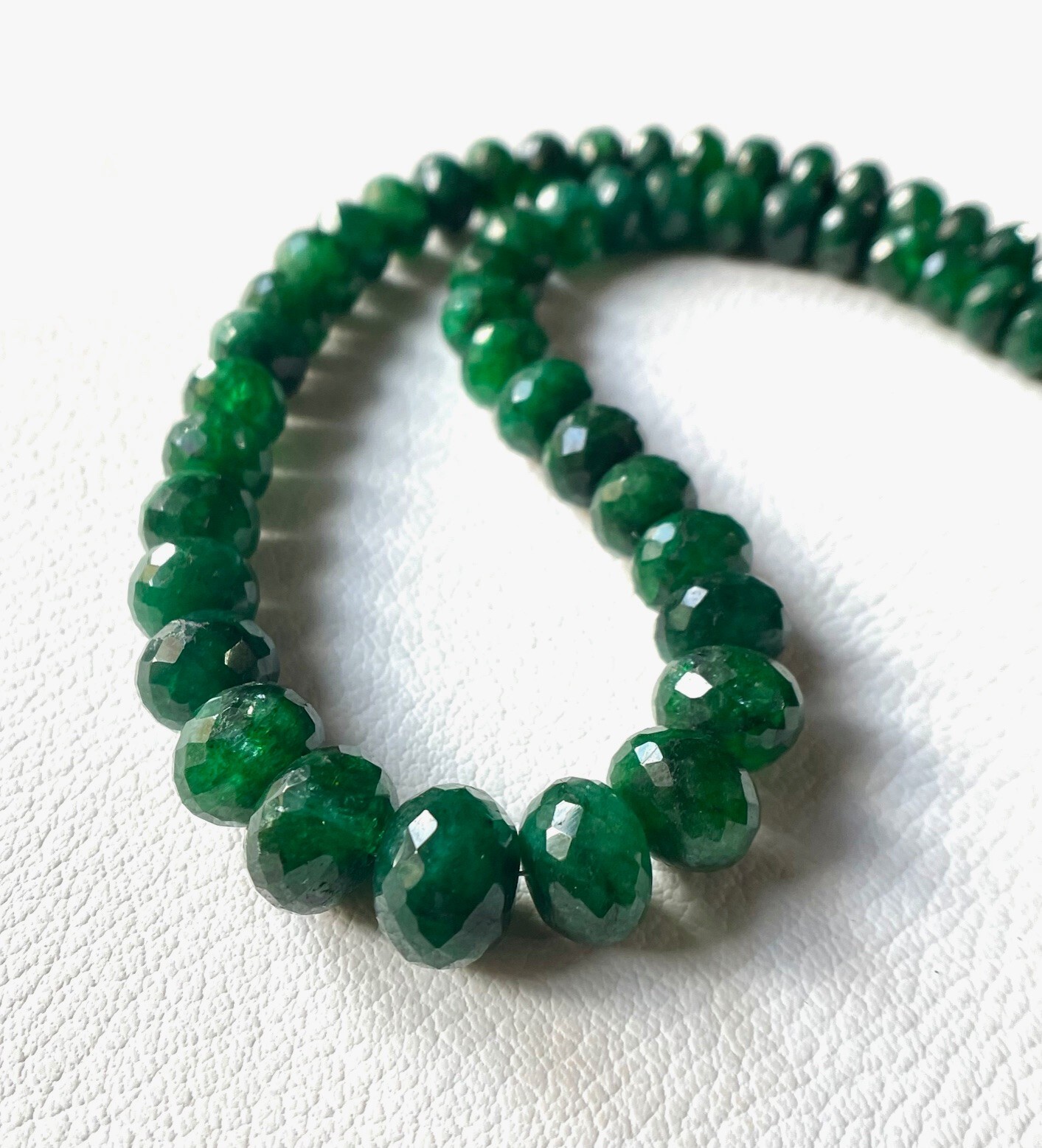 AAA-Natural Emerald Faceted Rondelle shape Beads, High Quality Emerald Beads
