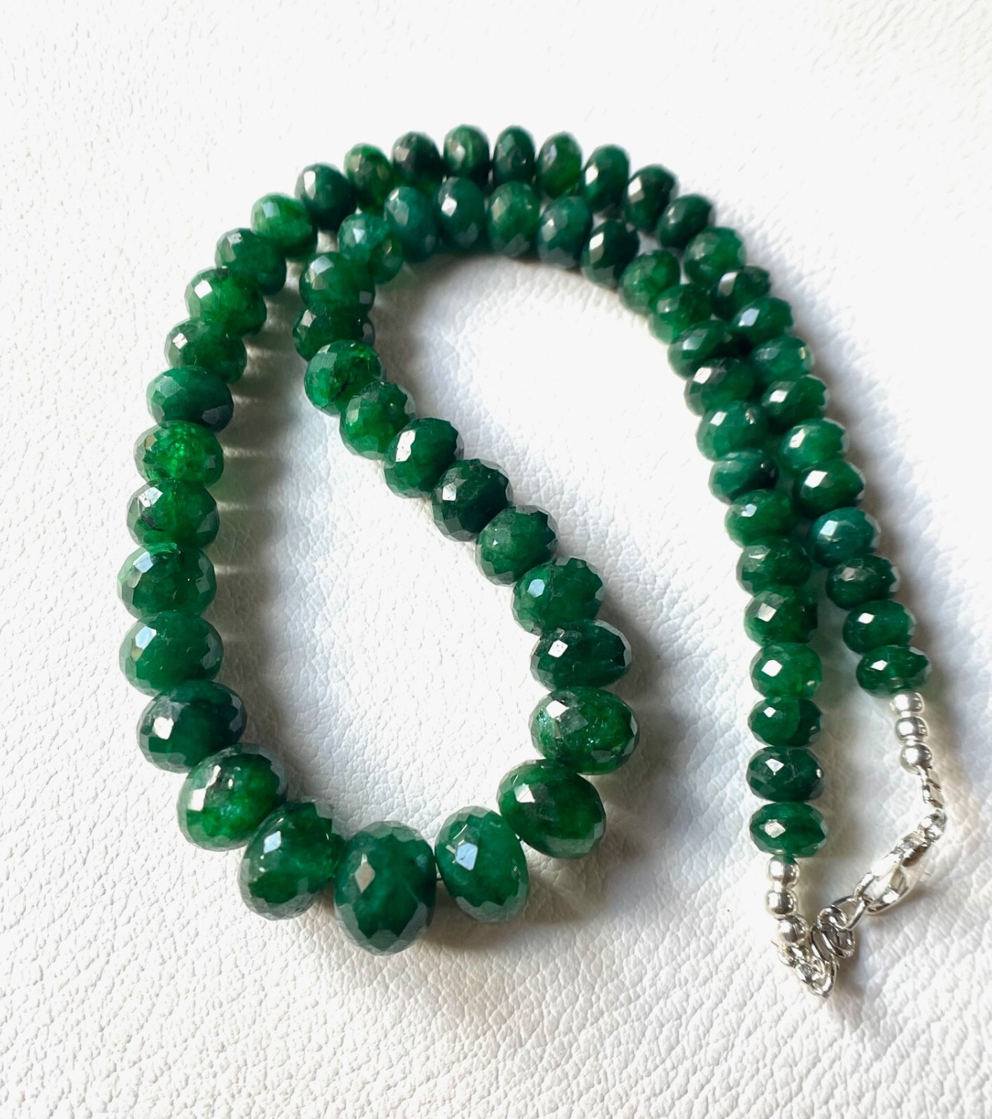 AAA-Natural Emerald Faceted Rondelle shape Beads, High Quality Emerald Beads