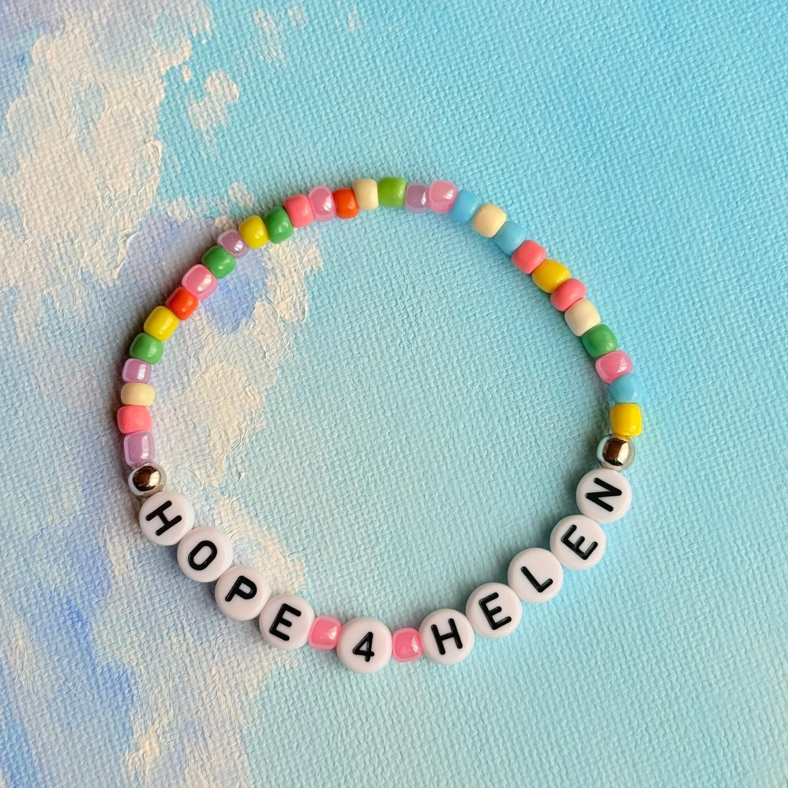 Custom Glass Bead Bracelet , Personalized Name Bracelet , Handmade Jewelry