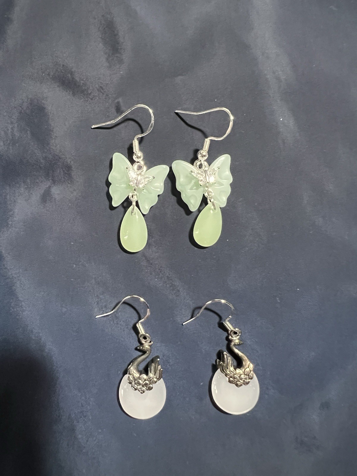 925 Sterling Silver Butterfly Dangle Peacock Earrings Lot 2