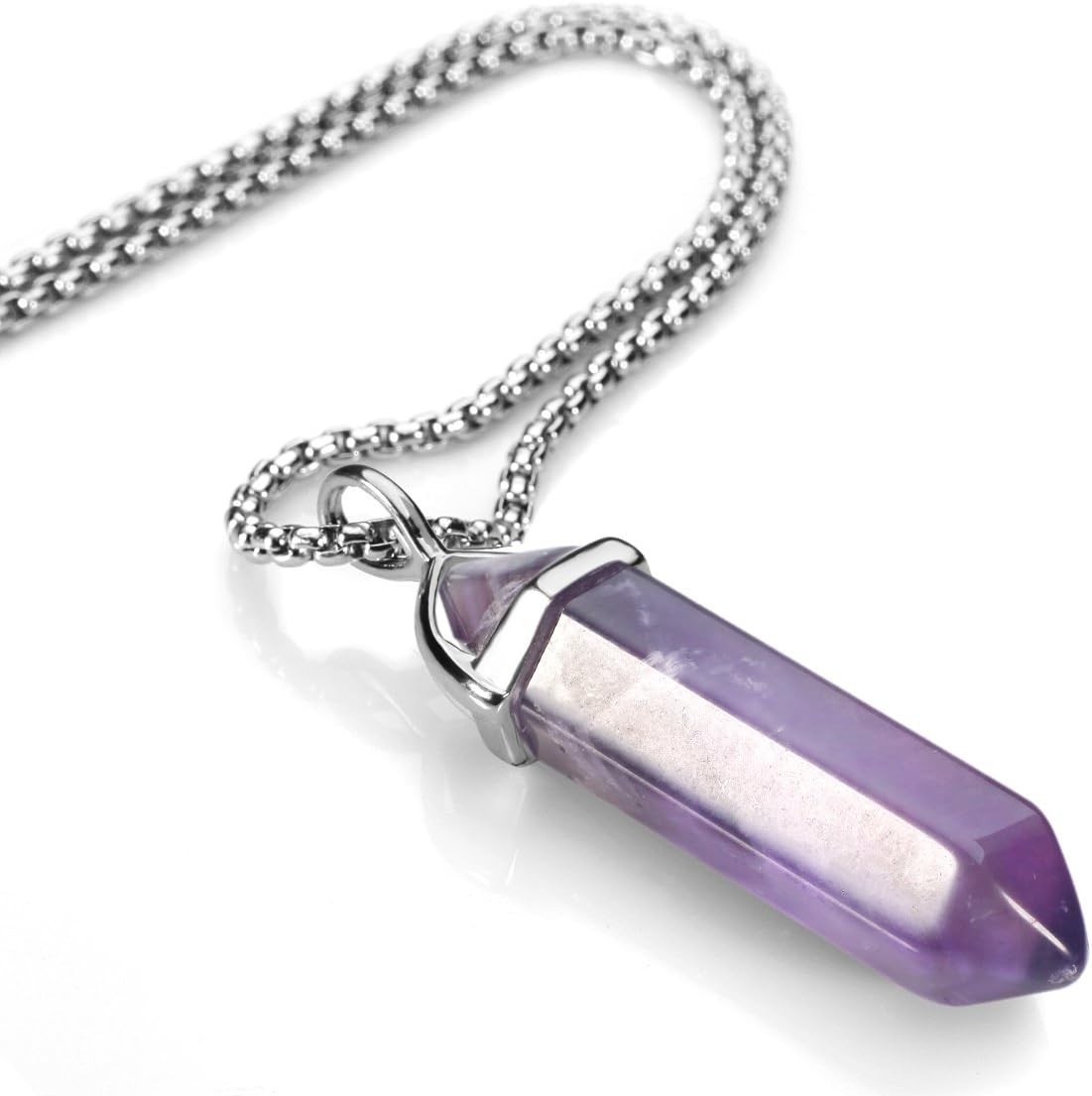 Stunning 18” Amethyst Healing Crystal Necklace – Perfect Gift for All Occasions