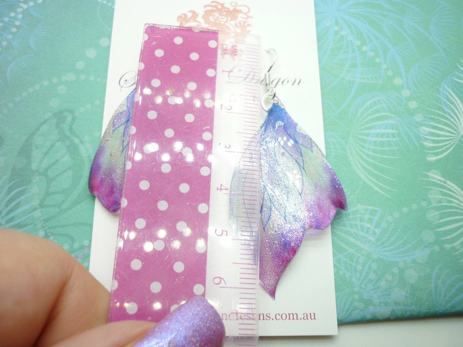 Butterfly Wing Earrings Misting Purple and Blue – Fairy Jewellery, Fun Gift for