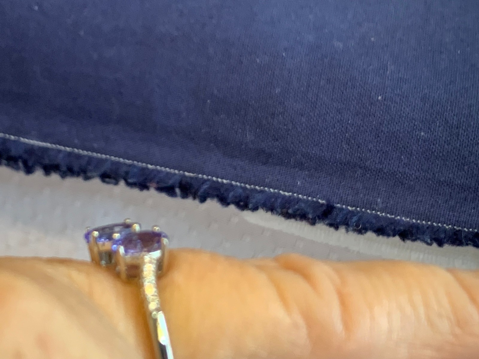 Sterling Silver Ring 2.18g Fine Jewelry Size 8 Band Tanzanite Look Stones *READ*