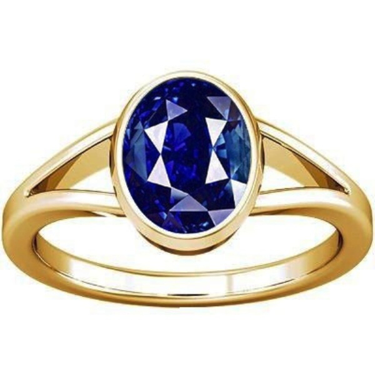 Divya Shakti 5.25-5.50 Carat Blue Sapphire Neelam Gemstone Panchdhatu Alloy Ring