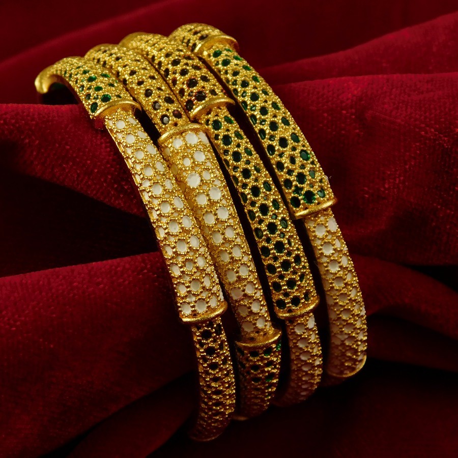 Simple Daily Wear 4 PCs Bangle Bracelet for Women Traditional Ethnic Jewelry