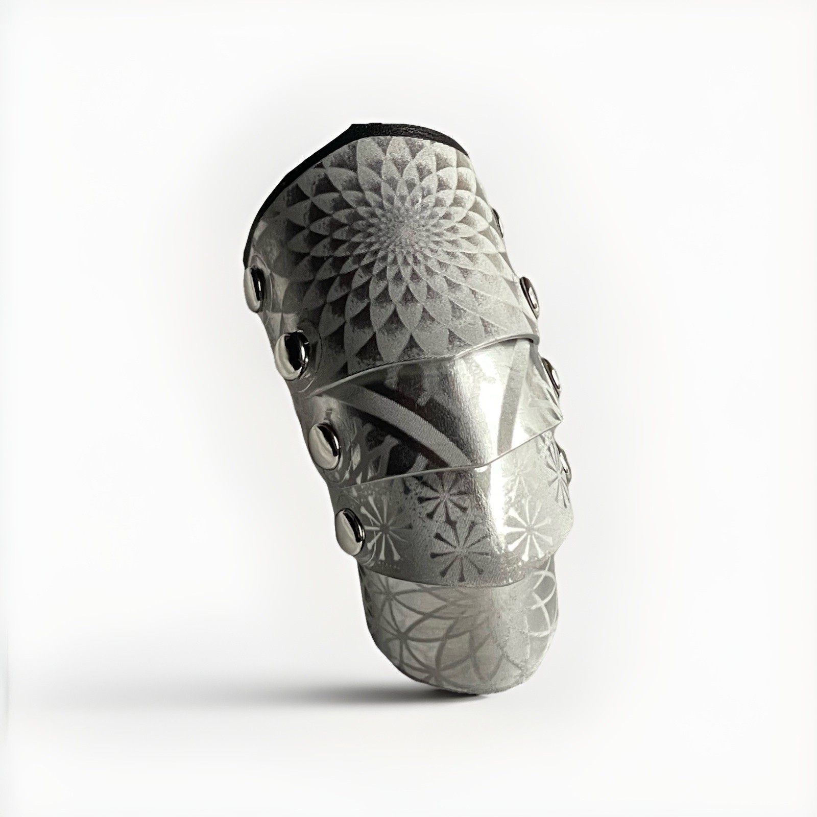 Articulated Armour Knight Ring Geometric Patterns
