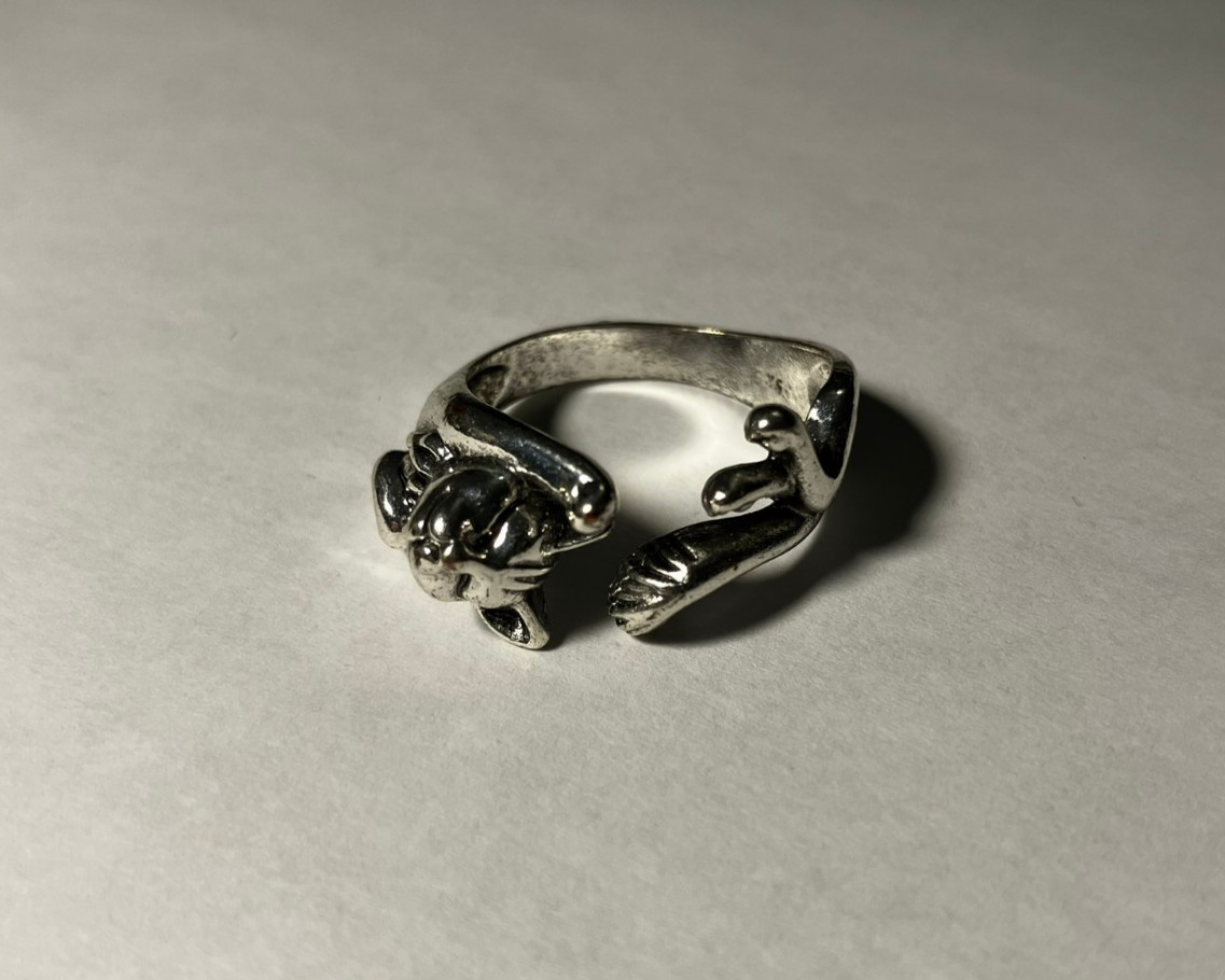 Cat Ring Metallic Silver Adjustable Women Men Unisex