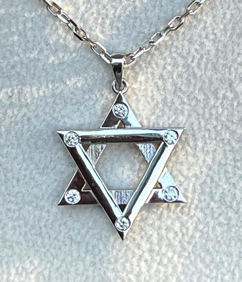 Round Cut Simulated Diamond Unisex Stunning Star Pendant 14K White Gold Plated